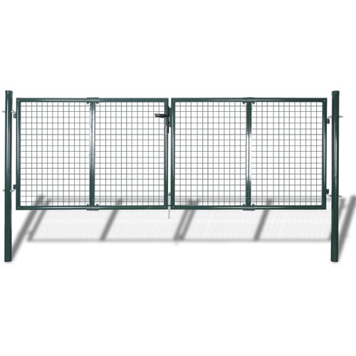 VidaXL ograjna vrata jeklo 306x150 cm zelena Slike