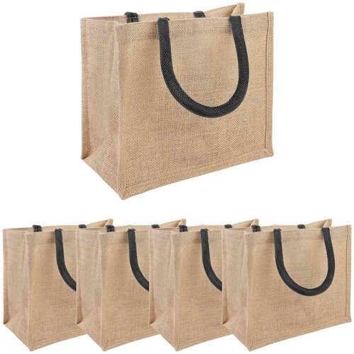  Torbe od jute 5 Prirodna i crna 26 x 22 x 14 cm 100% Jut Cijene