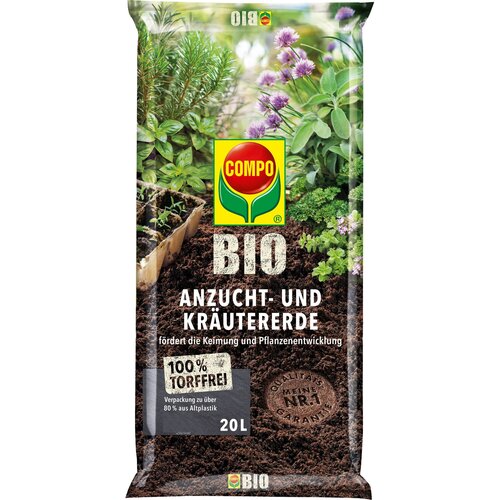 COMPO BIO zemlja za gojenje in zelišča brez šote - 20 litrov Cene