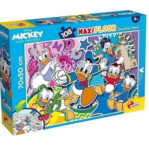 Lisciani Disney Pačje priče 2 u 1, puzzle od 108 dijelova i bojanka 70x50 cm - Lisciani Cene