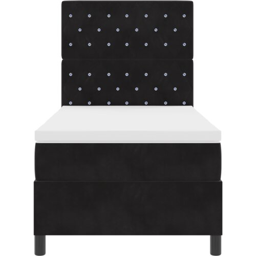 VidaXL Box spring krevet s madracem i LED svjetlom Crna 100x200 cm Bar&amp;scaron;un Slike