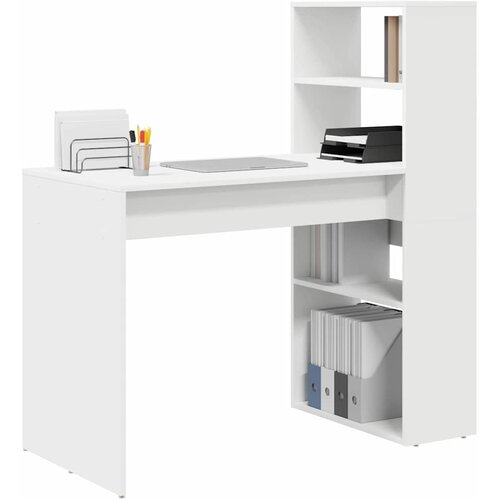  Stol s policom Bijelo 113 x 54 x 120 cm Konstruirano drvo Slike