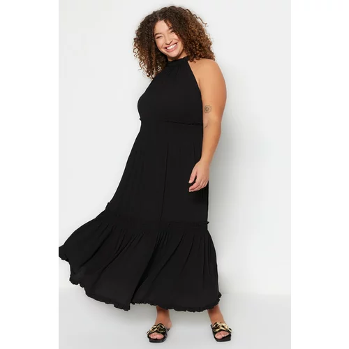 Trendyol Curve Plus Size Dress - Black - Skater