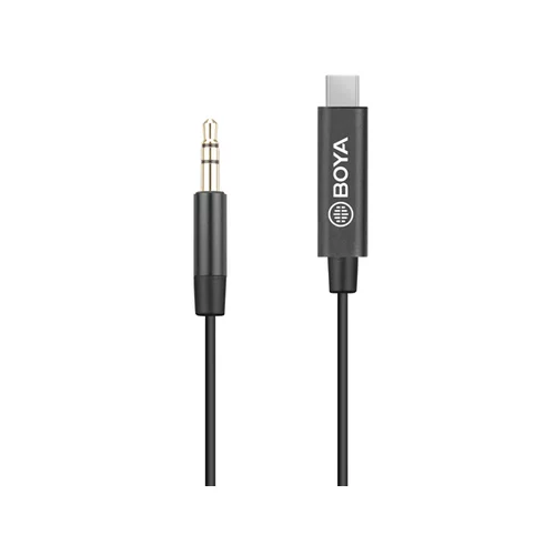 Boya BY-K2 3.5mm Male TRS to Male TYPE-C adapter kabel, 20cm
