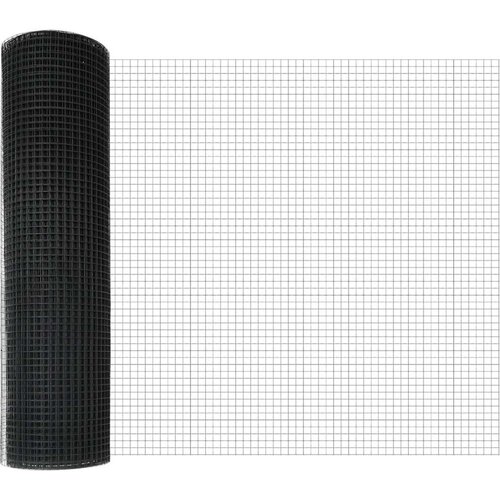 VidaXL varjena žična ograja s 7 stebrički Siva 0.8x10 m Jeklo Slike