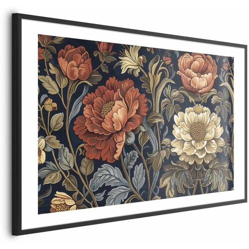  Plakat Tapestry Large Retro Flowers 30x21 Crni okvir s margom Cijene