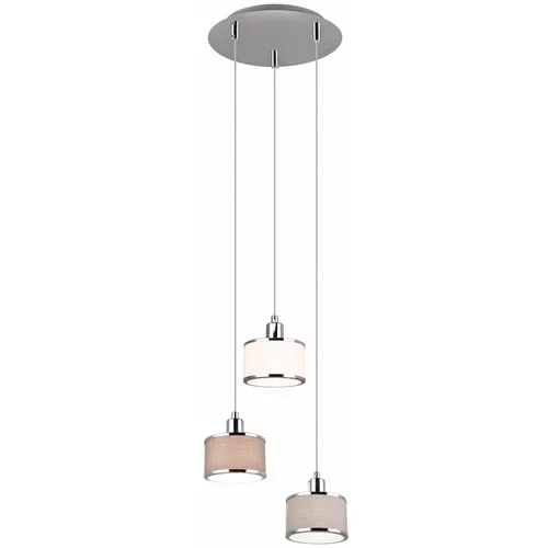 Tri O Bež/u srebrnoj boji viseća svjetiljka s tekstilnim sjenilom ø 29 cm Kaprun –