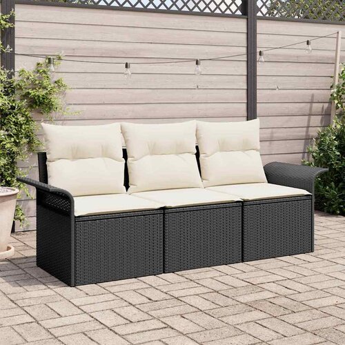  Set sofe s jastukom 3 pcs Crna poliratan Cene