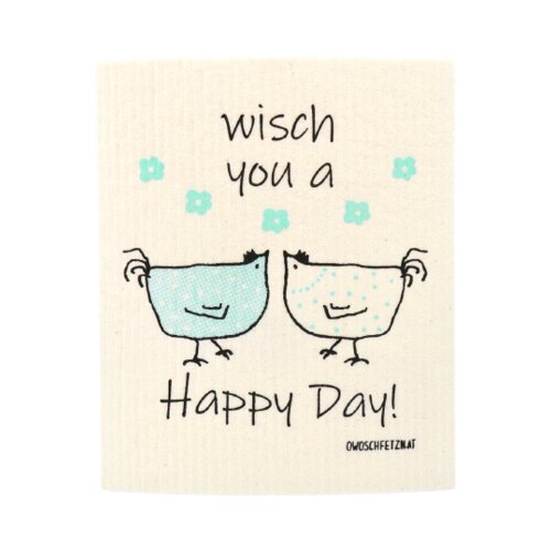 OWOSCHFETZN Gobasta krpa "Kokoš Berta - Happy Day" - Roza Cene