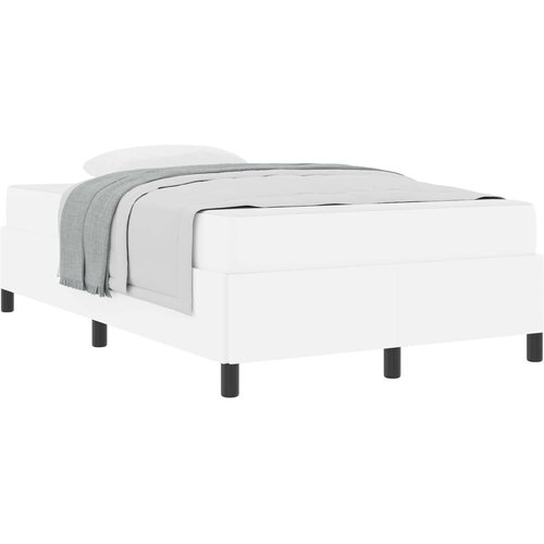 vidaXL Konstrukcija postelje z vzmetnico Bela 120 x 190 cm blago, (5000127763) Cene