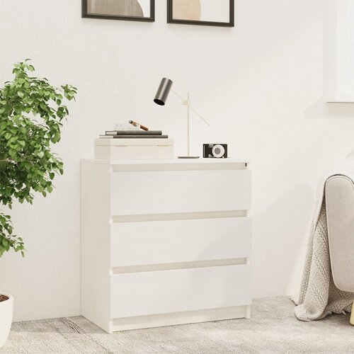 VidaXL nočna omarica bela 60x36x64 cm trdna borovina Slike