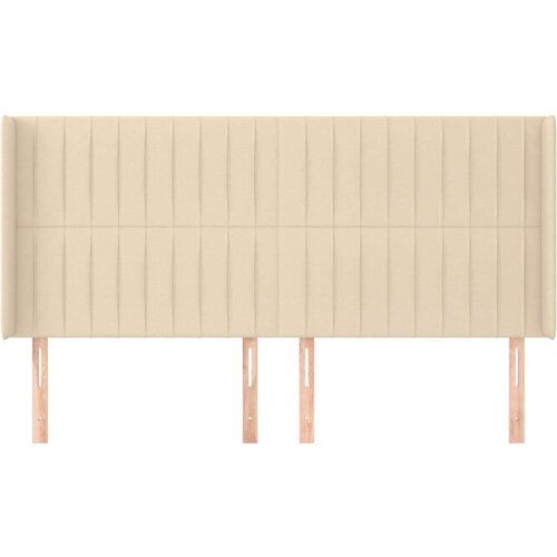  Uzglavlje s u&amp;scaron;ima krem 203x16x118/128 cm od tkanine Slike