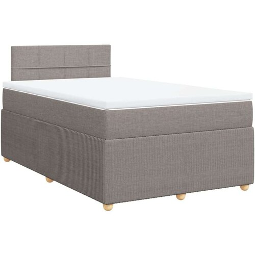 VidaXL Krevet s oprugama i madracem smeđesivi 120 x 190 cm od tkanine Slike