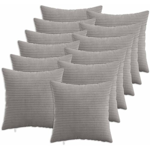  Presvlaka za jastuk 12 pcs HEERLEN Svjetlosiva 50 x 50 cm Kord Cene