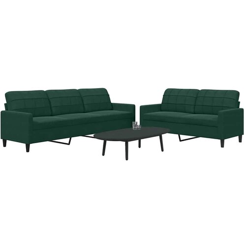  2-dijelni set sofa s jastucima tamnozeleni bar&scaron;unasti Cijene
