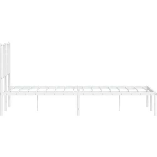 VidaXL Metalni okvir za krevet s uzglavljem bijeli 140 x 200 cm Slike
