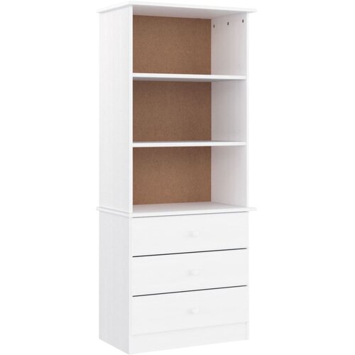  Regal za knjige s ladicama ALTA bijeli 60x35x142 cm od borovine Slike