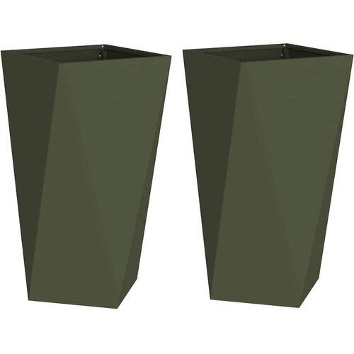  Sadilica 2 pcs Maslinasto zelena 40 x 40 x 75 cm Čelik Slike