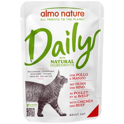 Almo Nature Cat Daily vrečka - pi&scaron;čanec in govedina - 70 g 70 g Cene