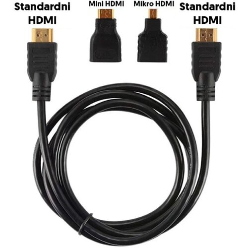  Kabl hdmi + adapteri micro i mini hdmi 1.5m Cene