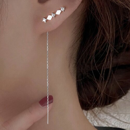 INF Dolgi uhani 1 par Silver, (21237854) Slike