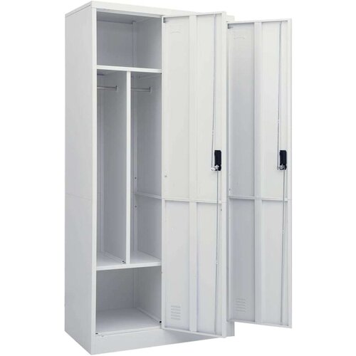 VidaXL Garderobna omara svetlo siva 80x50x180 cm jeklo Slike