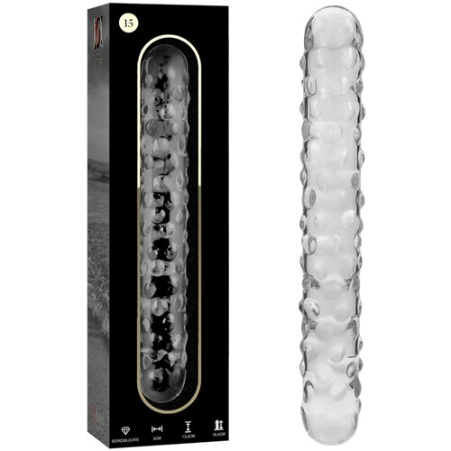 Ibiza Nebula Model 15 Dildo Borosilicate Glass 18.5x3cm Clear Cene