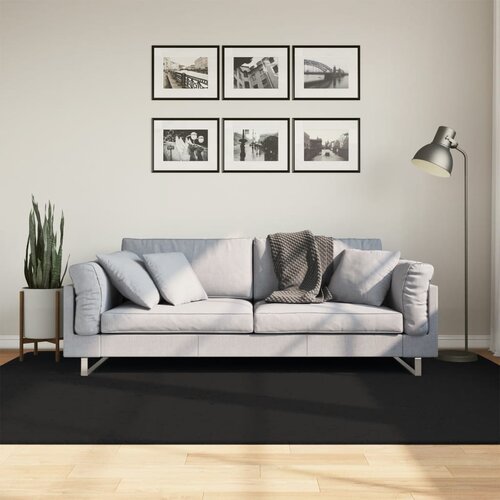 VidaXL Tepih HUARTE kratkih vlakana mekani i perivi crni 160x230 cm Slike