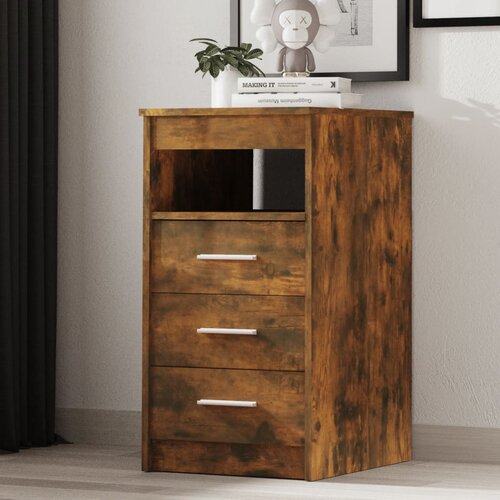 The Living Store Omarica s predali dimljeni hrast 40x50x76 cm konstruiran les - Omara S Predali, (21430531) Slike