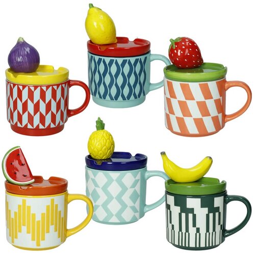 Brandani Lonček s pokrovom Sadje 450ml / več motivov / porcelan, (5000199425) Cene