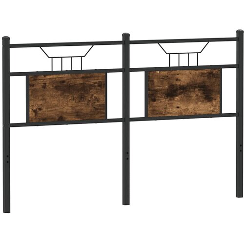 Maison Chic Posteljno vzglavje - Vzglavna omarica dimljeni hrast 140cm inženirski les in jeklo, (22077216) Slike