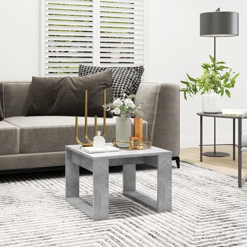 VidaXL Stranska mizica betonsko siva 50x50x35 cm iverna plo&amp;scaron;ča Slike