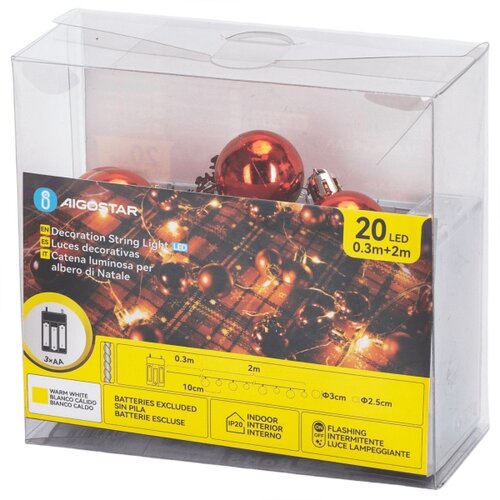 Aigostar LED lanac 20xLED/3xAA 2m topla bela Slike
