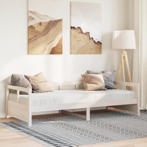  Dnevni krevet s madracem bijeli 80 x 200 cm od masivne borovine Cene