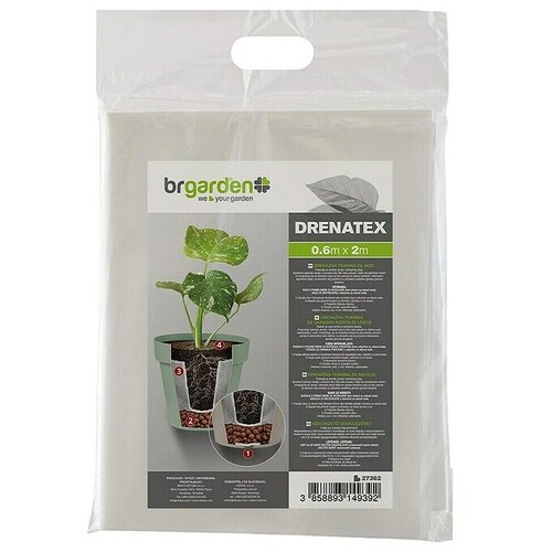 BR GARDEN Podloga za drenažu Drenatex (0,6 x 2 m, Bijela) Slike