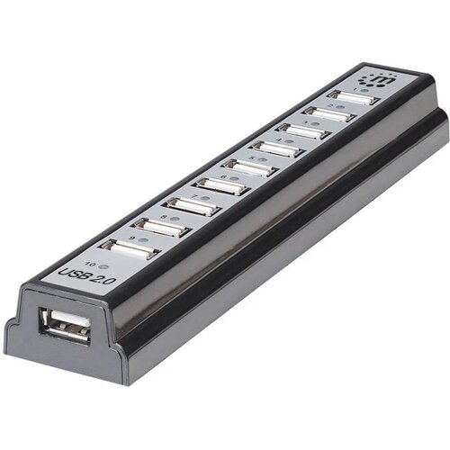 Manhattan USB HUB 10port 161572 2.0480Mbps Crni Cene