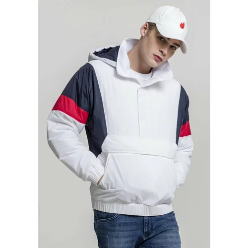Urban Classics 3-Tone Pull Over Jacket white/navy/fire red