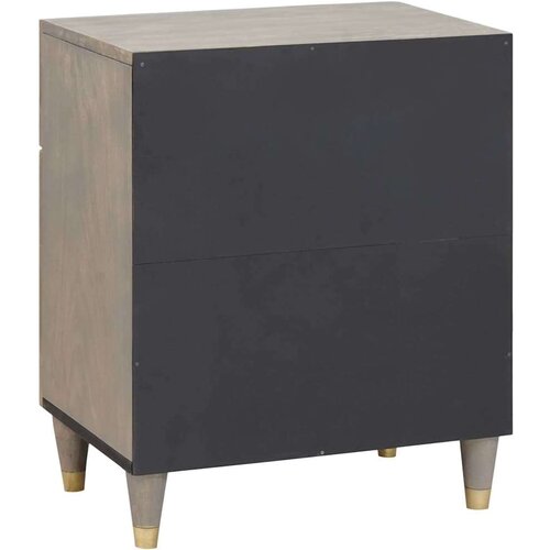 VidaXL Noćni ormar s ladicama Siva 50 x 33 x 60 cm masivno drvo manga Slike