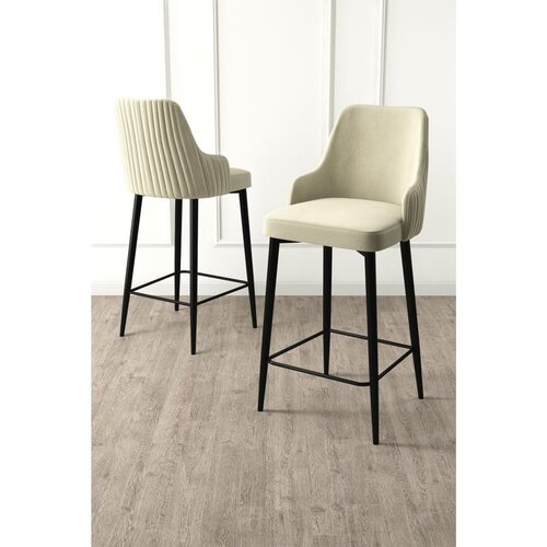 Hanah home set od 4 barskih stolica Tera, krem tkanina Babyface, crne metalne noge Cene