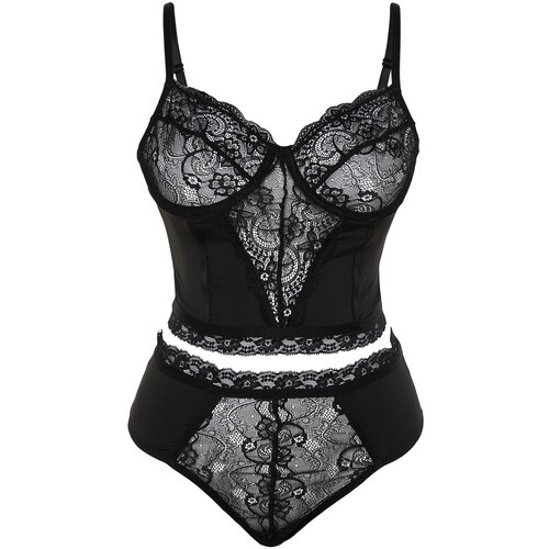 Trendyol Curve Plus Size Underwear Set - Black - Plain Cijene