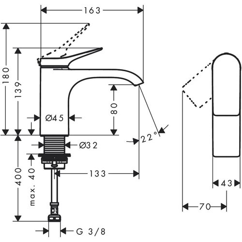 Hansgrohe 75013700 vivenis 80 armatura za umivalnik za hladno vodo Cene