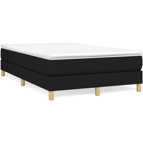 VidaXL Krevet box spring s madracem crni 120 x 190 cm od tkanine Slike