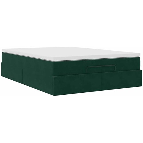  Ottoman krevet s madracem tamnozeleni 140x190 cm bar&amp;scaron;un Slike