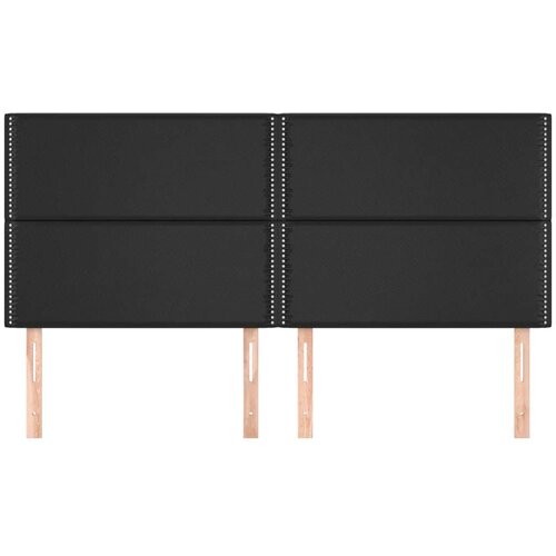  Uzglavlje 4 kom crni 90x5x78/88 cm od umjetne kože Slike