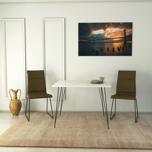 Hanah home Sandalf Square - Marmo BlackWhite Table Cene