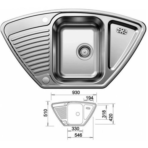 Blanco sudoper TIPO 9 E INOX 18/10 prirodna dorada, s dalj. upr. Cijene