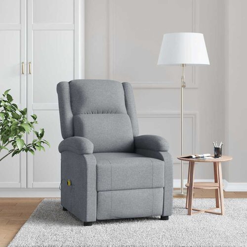 vidaXL Masažna fotelja od tkanine svjetlosiva - ZADNJI KOMAD! Cijene
