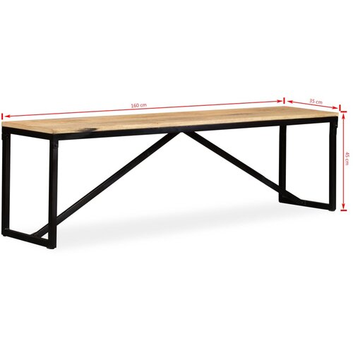  Klupa od masivnog drva manga 160x35x45 cm Slike