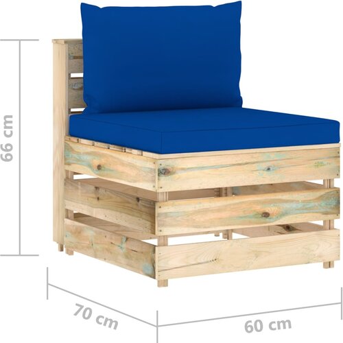 Modularna srednja sofa s jastucima od zeleno impregniranog drva Slike