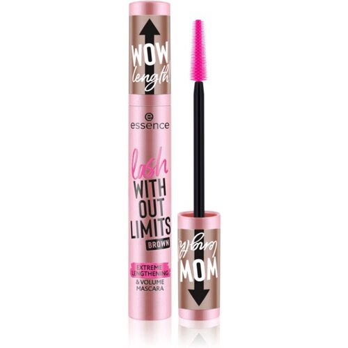 Essence maskara - Lash Without Limits Brow Extreme Lengthening & Volume Mascara - 02 Brown Cene
